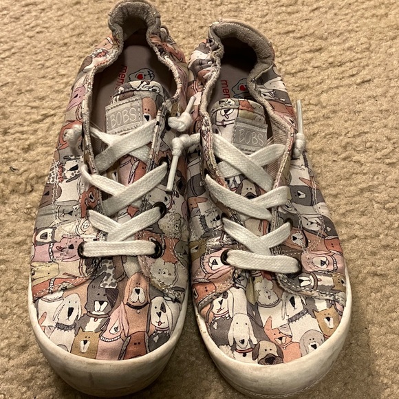 Skechers BOBS Kids' Sneakers - Multicolor Dog Print - Picture 1 of 12